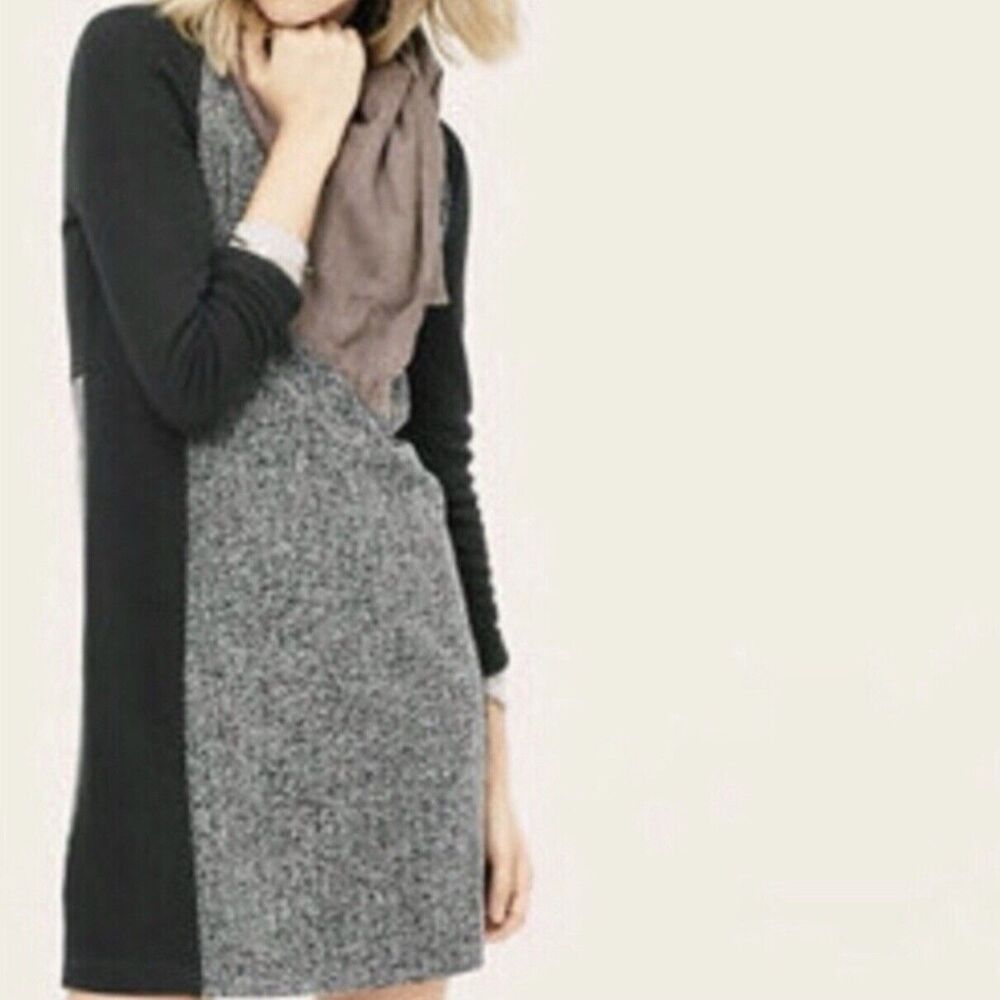 Lou And Grey Womens Knit Boucle Black White Sweater Dress Size Medium